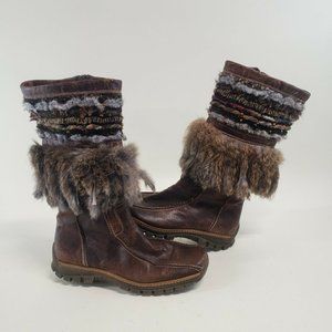 Beautiful, Soft Made In ITALY Leather Boots With Fur Trim